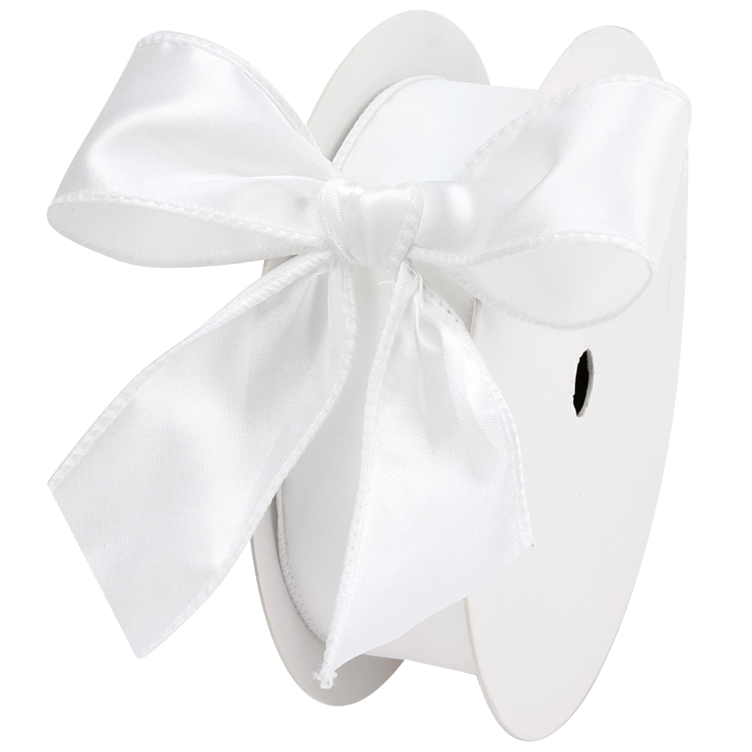 LIZLOVESS White Satin Wired Ribbon 1.5 Inch, Wire Edge Ribbon for Gift Wrapping, Baby Shower, Wedding Decor, Christmas Tree, Crafts, Wreath Supplies