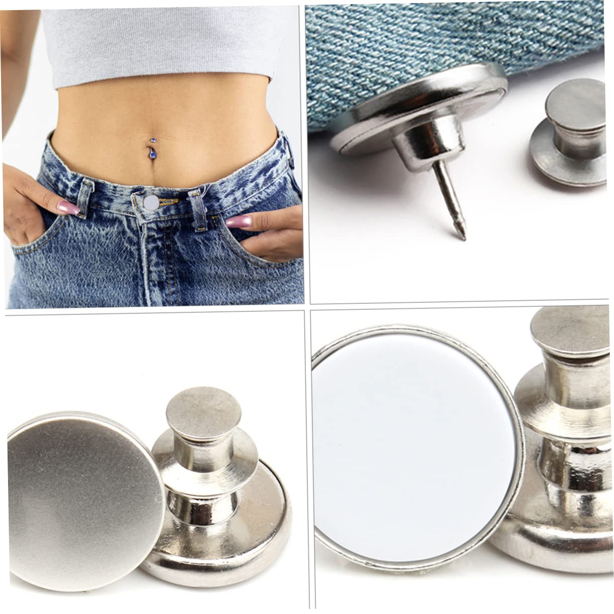 SHINEOFI 90piezas Extensores De Botón Para Jeans Ajustables Cintura Sin Accesorios Prácticos Para Pantalones Solución Creativa Para Ajustar Tallas