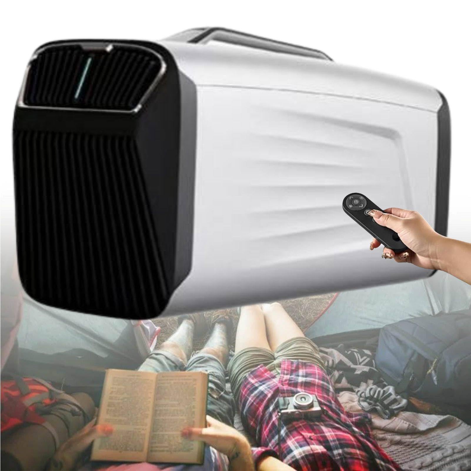 MhWrughts 5200BTU Tent Air Conditioner Portable Camping AC, 400W Energy Efficient Cooling Unit with Dehumidifier Function for Outdoor Camping, RV, Van, Car and Small Room 12V-Silver