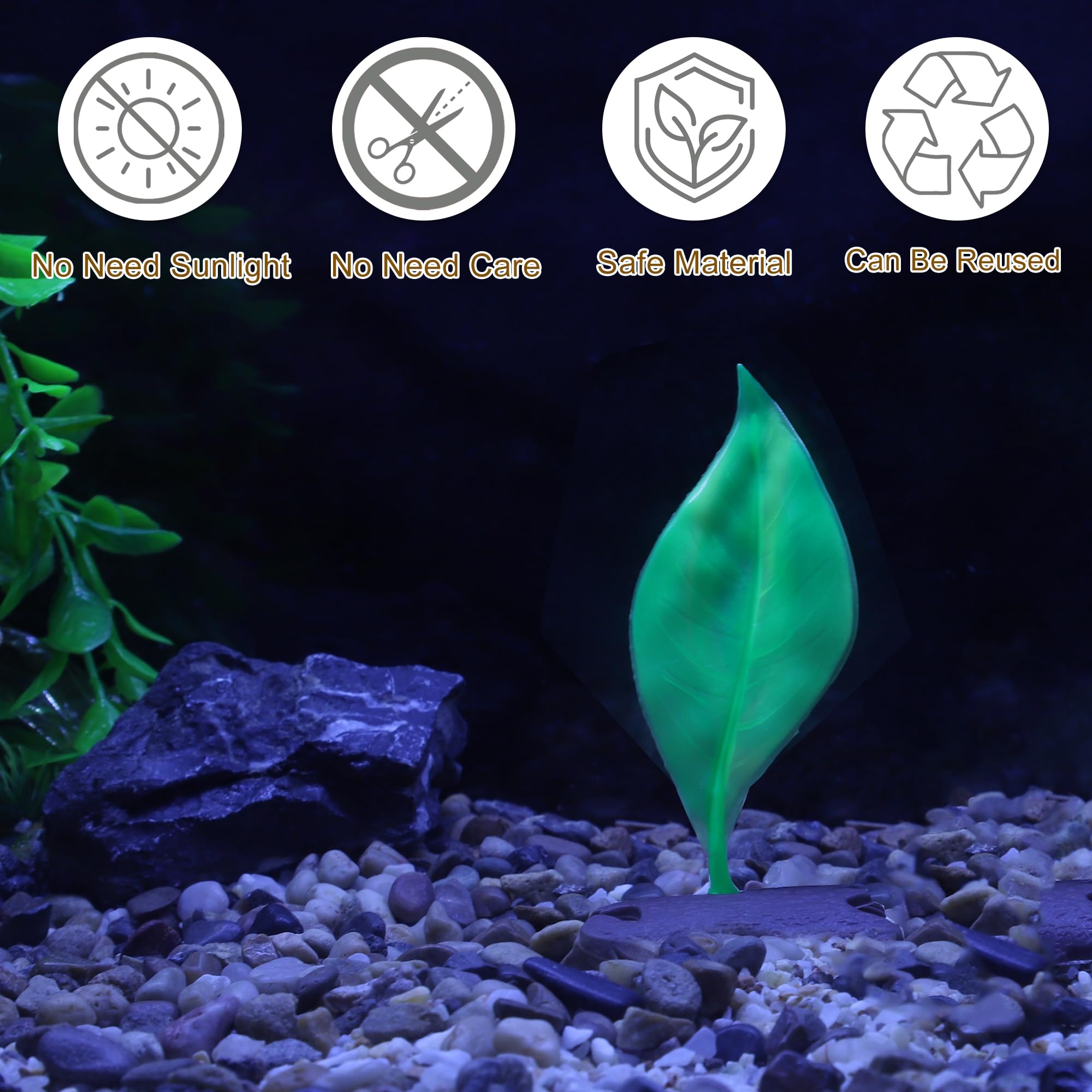 CAPASTEC Betta Fish Bed, Betta Leaf Bed, Silicone Betta Hammock, 1 Set, Green - Image 3
