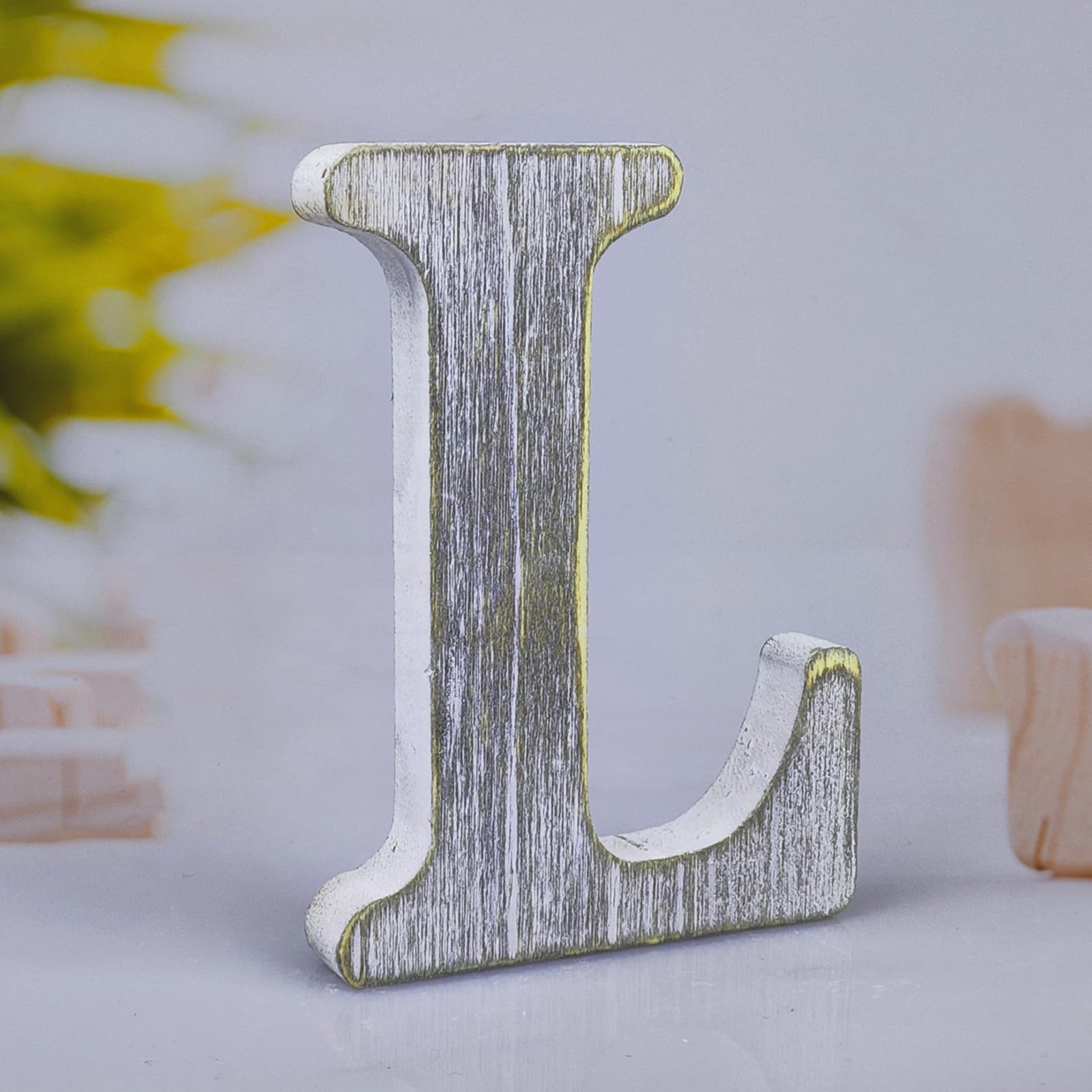 WOODOUNAI 6 Inch Wood Letters Unfinished Rustic Wood Letters for Wall Decor Decorative Standing Letters Slices Sign Board Decoration for Craft Home