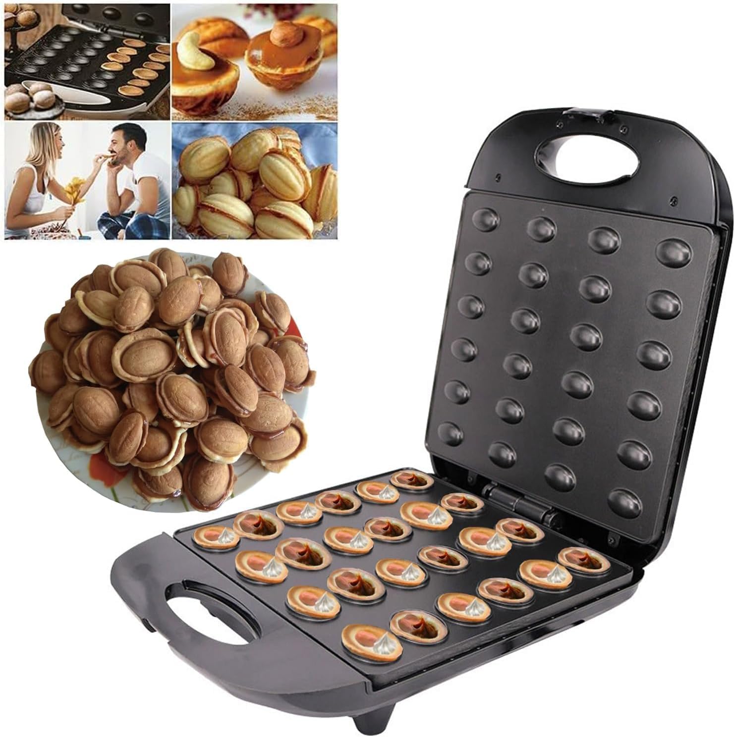 Walnut Cookie Maker, 1400W 24pcs Capacity Electric Walnut