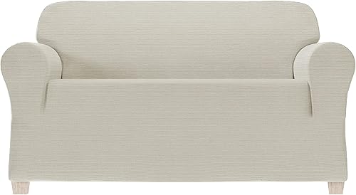 Miniatura 22 de Zenna Home Funda elástica de felpilla para sofá, níquel satinado/plateado, funda de 2 piezas, suave y elástica para sofás, tela resistente a