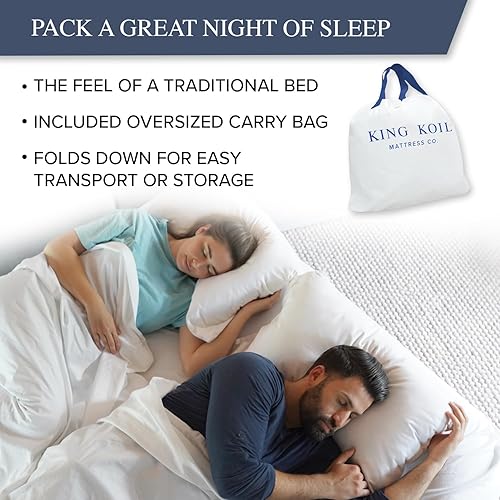 Vista 44 de King Koil colchón de aire de tamaño individual con bomba de aire integrada, la mejor cama inflable de tamaño individual, colchón de aire elevado