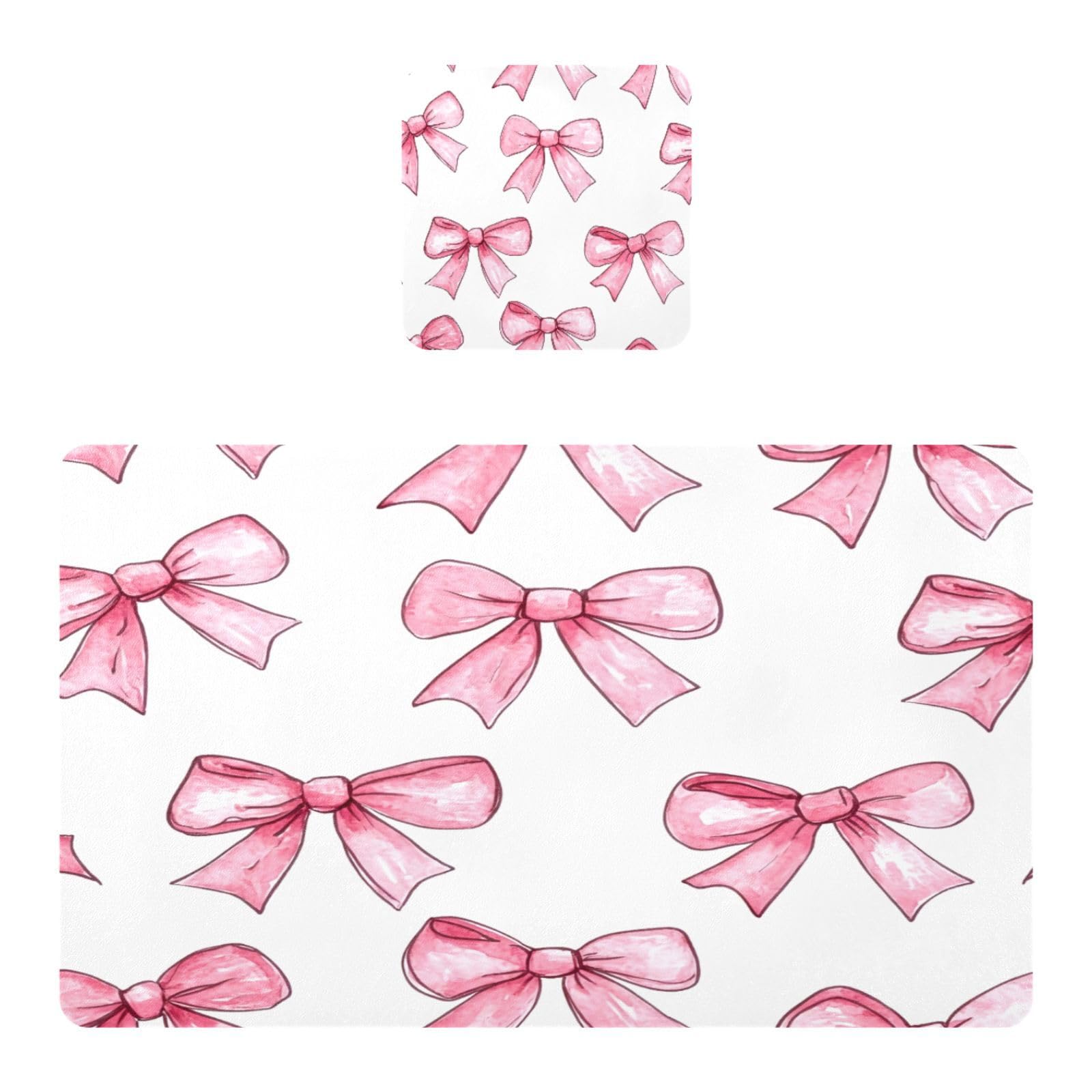 BURSTDDY Bows Placemat Waterproof Place Mat for Dining Table