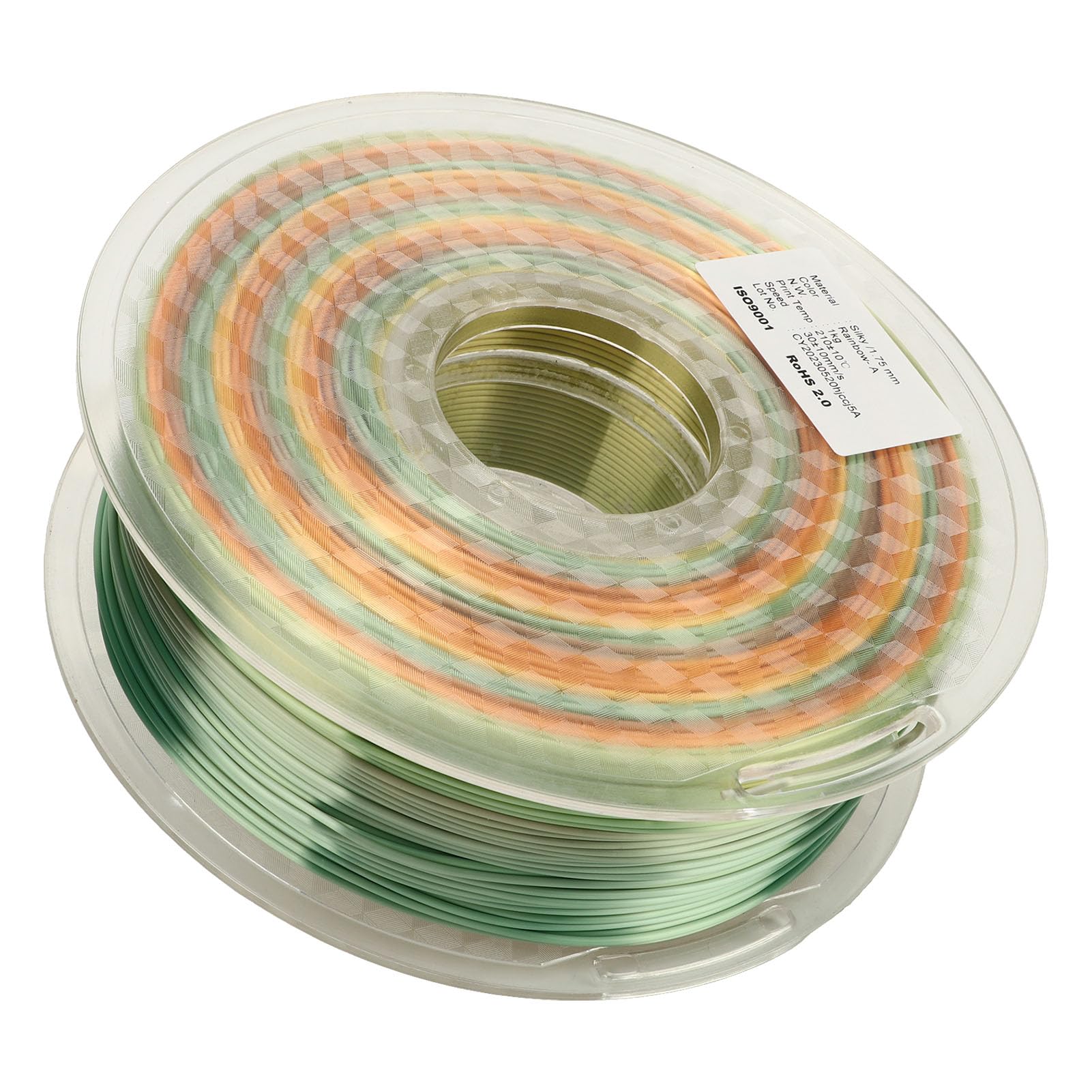 Filament do drukarek 3D Mocny, gładki jedwab Rainbow Materiały eksploatacyjne PLA Gradient Wielokolorowy Wysoka wydajność dla entuzjastów i profesjonalistów druku 3D 1,75 mm