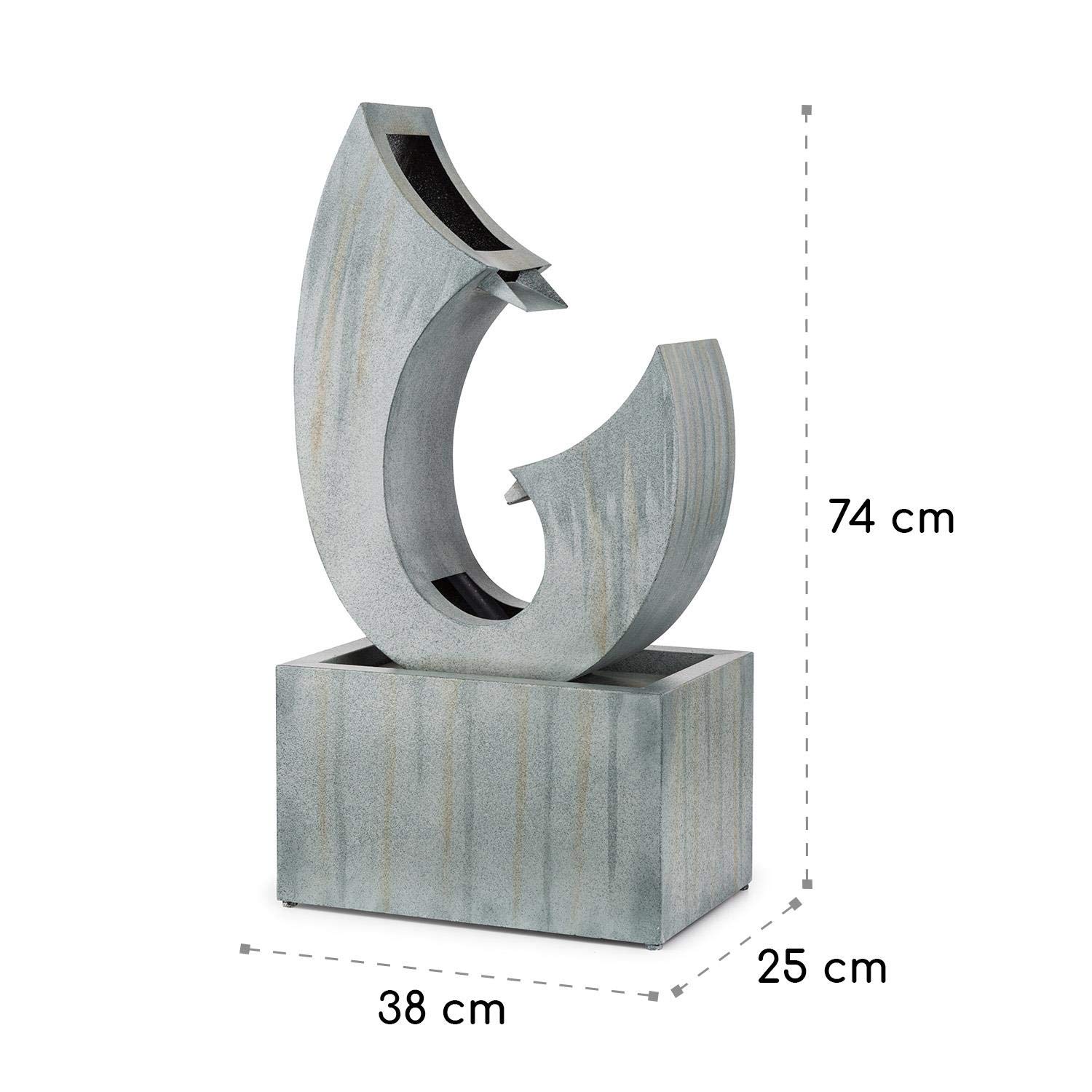 blumfeldt Trumpet Flow Fuente para Exterior e Interior - Circulación de Agua Concepto Loopflo, Bomba de 8 W, Certificado de protección IPX8, Metal zincado, Cable de 10 m Resiste la Intemperie