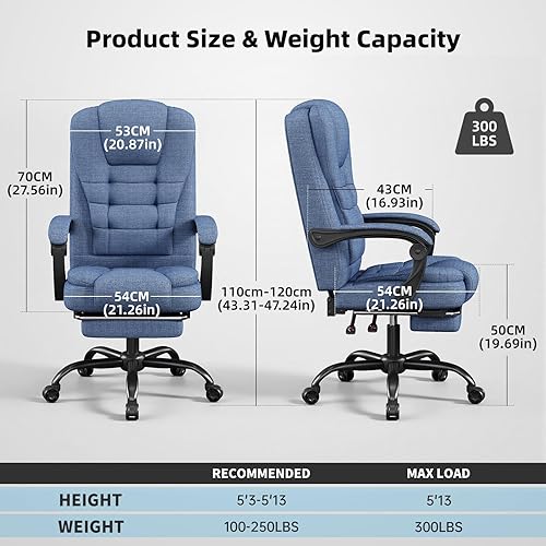 Miniatura 2 de Silla de juegos con reposapiés, silla de oficina ergonómica reclinable de 90 a 150, silla de escritorio ajustable con reposabrazos de acoplamiento,