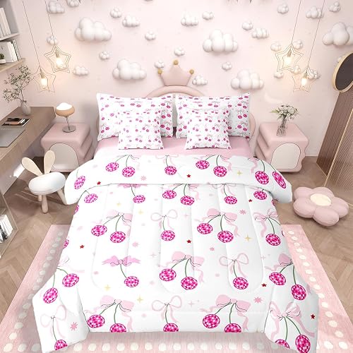 Erosebridal Bowknot Cherry Comforter Set 7 Piece Bed in A Ba
