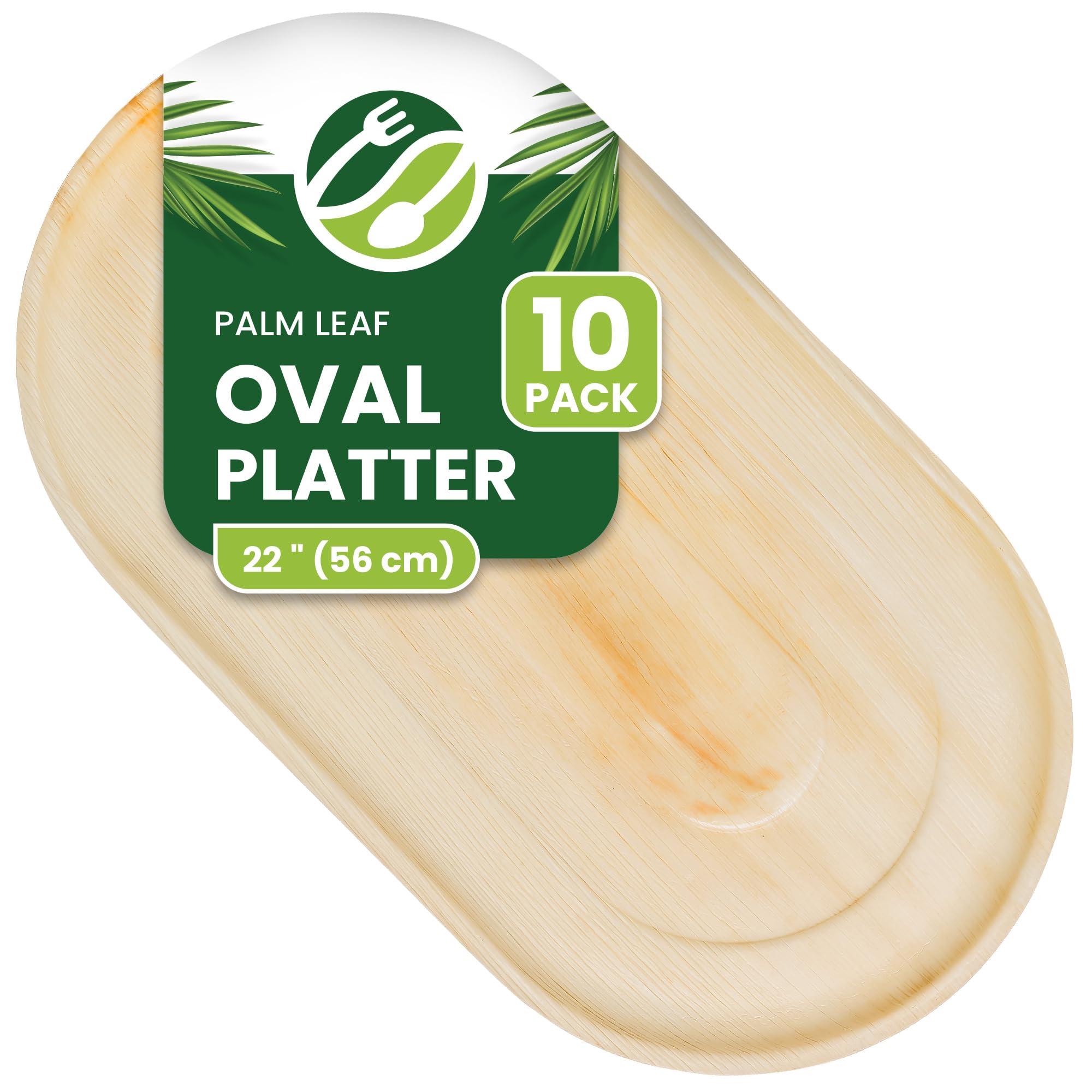 Plateau nourriture chaude jetable en feuille de palmier rigide