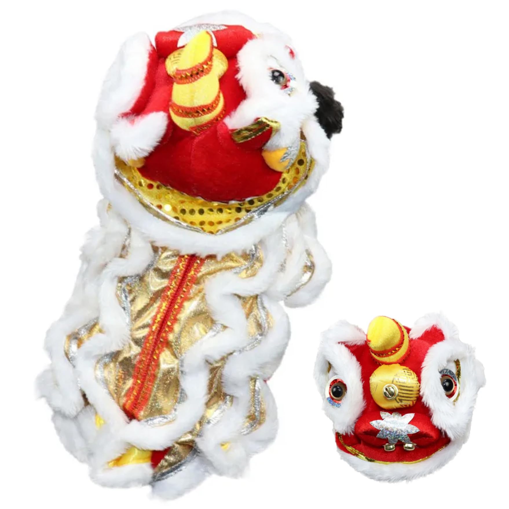 Costume de Dragon Chien en Peluche Douce avec Corne de Bête