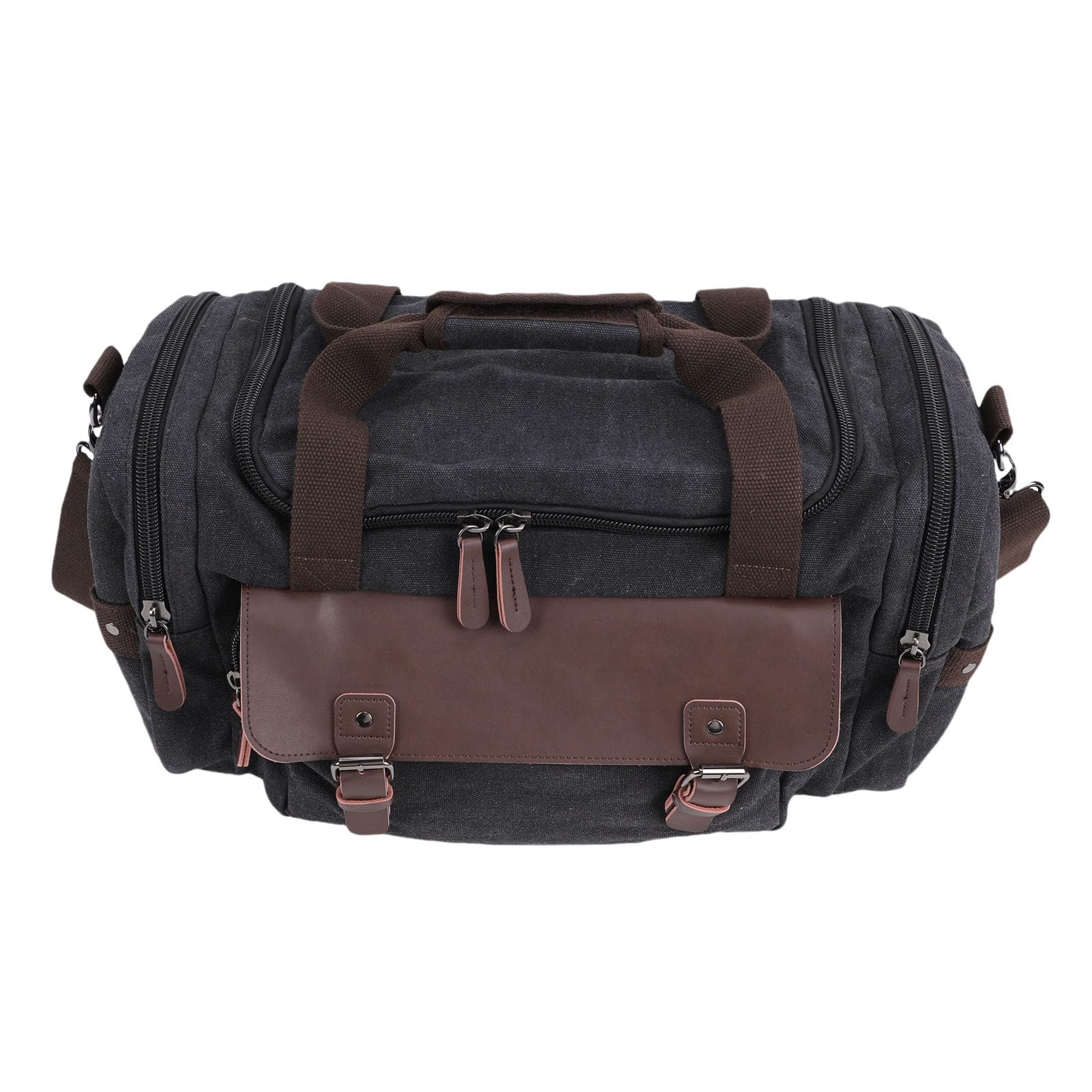 Borsa da viaggio in tela impermeabile con grande capacità per brevi viaggi di lavoro, tre modalità di trasporto, per il pendolare degli studenti, Nero , casual