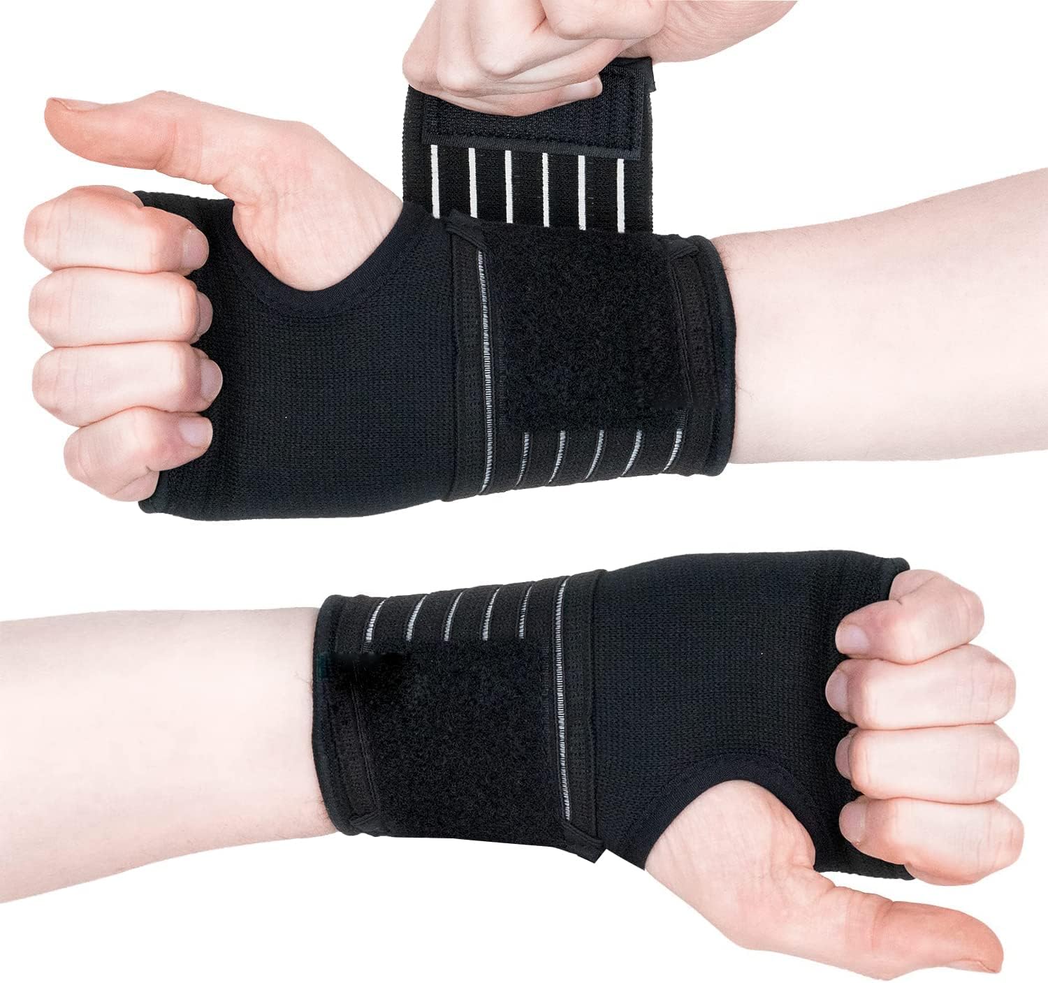 Wrist Brace, Elastic Wrist Support with Strap, Ideal for Sprains
