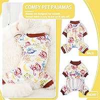 Vista 2 de Pijamas de otoño para perros pequeños, suéter elástico de vellón para cachorros, ropa cálida, ropa para mascotas (XS, mono marrón)