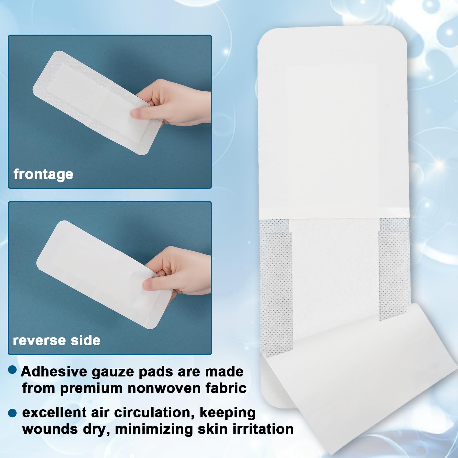 20 Pcs Island Dressing 4x10 Inch Bordered Gauze with Adhesive Border, Individually Packed Non Stick Gauze Pads, Breathable Bandages for Wounds Care and First Aid — Amazon image 6