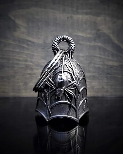 Miniatura 5 de Bravo Bells Spider Bell - Accesorio de campana de motociclista o llavero para buena suerte en la carretera, plateado