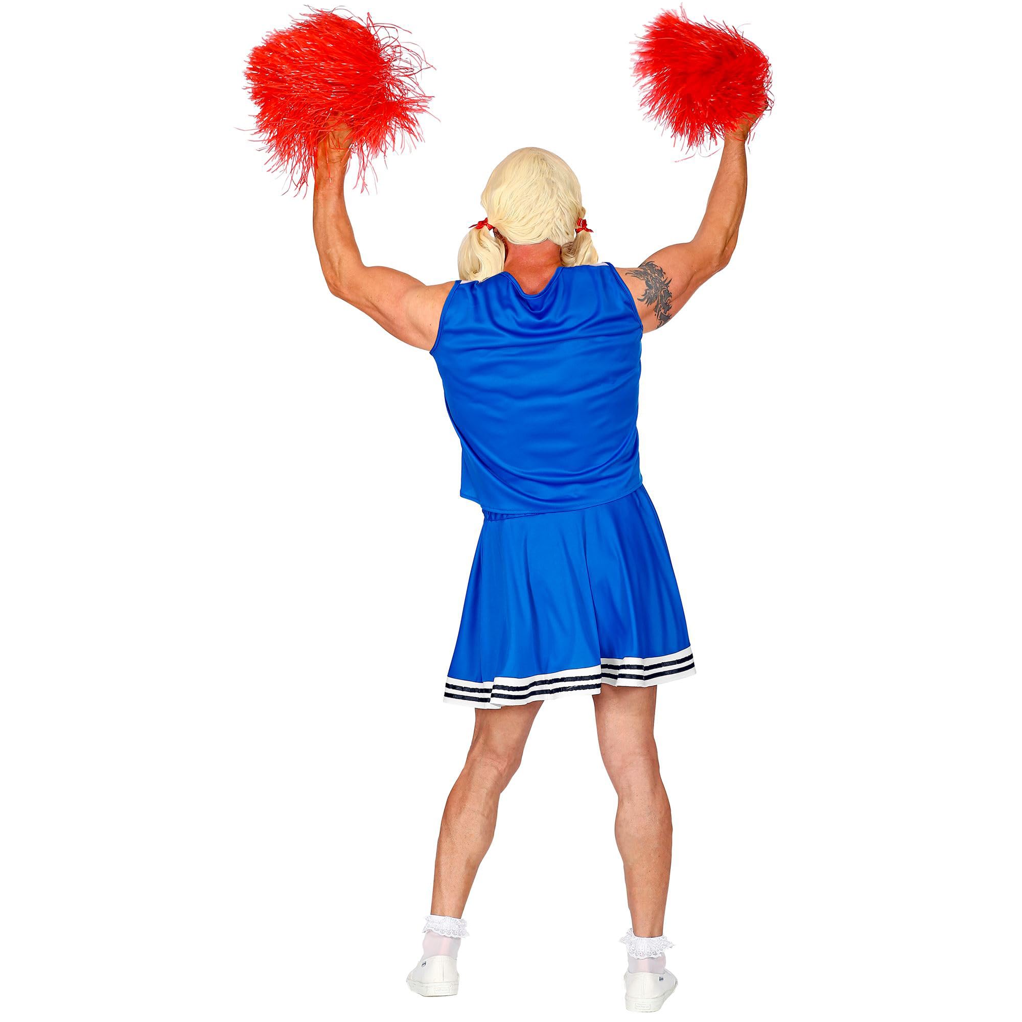 W WIDMANN MILANO Party Fashion - Costume da cheerleader per uomo, top e gonna, drag queen, uniforme scolastica, costumi in maschera, JGA