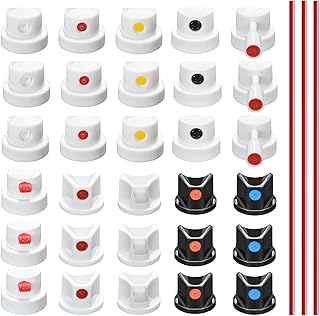 Spray Can Nozzle Tips for Graffiti, 30 PCS Universal Replacement Spray Paint Caps & Nozzles Kit, Fit Montana Cans for Auto Repair, Art, DIY Furniture