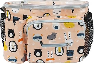 Bolso Carro Bebé Universal, Grande Bolsa Organizadora de Cochecitos con Portavasos y Correa el Hombro, Bebé Bolsa de Almacenamiento, Apto para todos los modelos de cochecitos y sillas de paseo