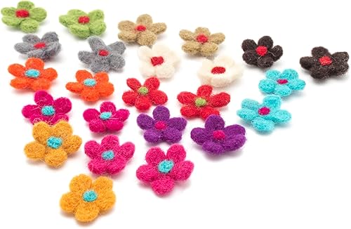 Miniatura 1 de GLACIART ONE Lana de fieltro de flores de margarita para manualidades, 24 unidades, margaritas para manualidades para adornos navideños, móvil de