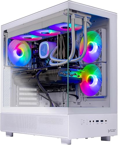 Skytech Gaming Azure 3 Gaming PC, AMD Ryzen 7 9800X3D 4.7GHz, NVIDIA RTX 5070 Ti 16GB VRAM, 2TB Gen4 NVMe SSD, 32GB DDR5 RAM 5600, 850W Gold ATX 3 PSU, 360 ARGB AIO, WI-FI 5, Windows 11, Desktop