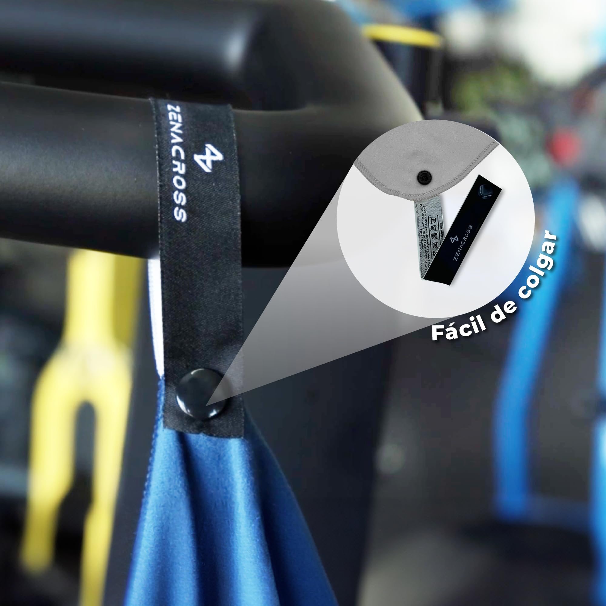 ZENACROSS Toalla Gimnasio con Bolsa de Transporte - Toalla Microfibra de Secado Rápido y Versátil - Toallas Gimnasio Talla S - 100 x 50 cm - Azul Marino — view 4