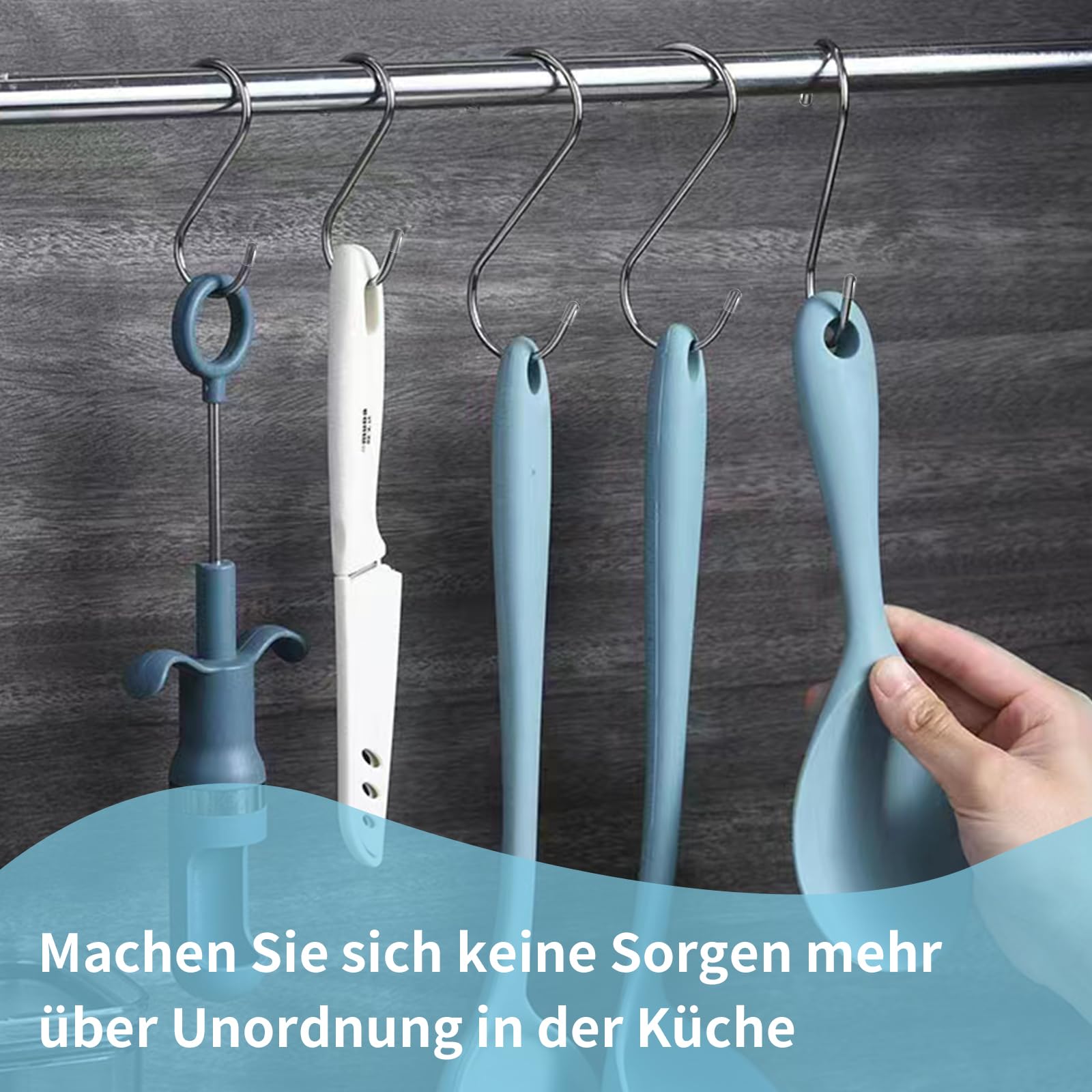 Ganci A S In Acciaio Inox - 20 Pezzi Piccoli 7cm, Con Cappucci Protettivi, Multiuso - Foto 9