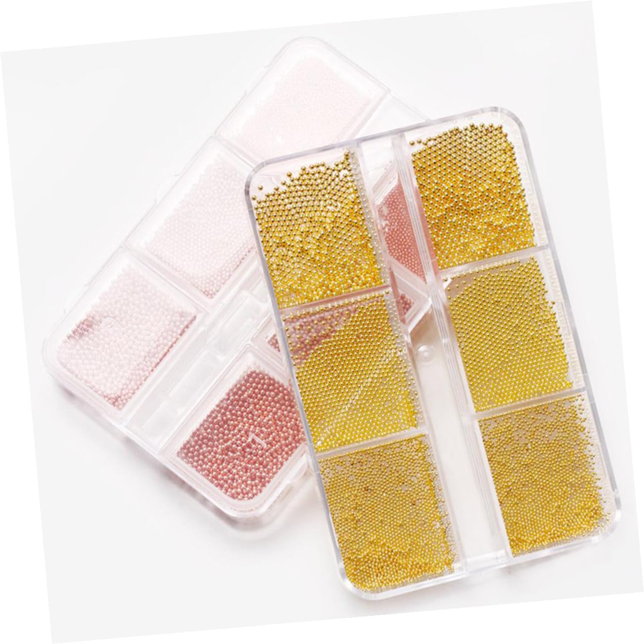 minkissy 2 Set Di Perline Per Unghie Da Ragazza Perline Per Unghie Da Donna Mini Per Decorazioni Artistiche Caviale Rotondo 4 Scatole * 2
