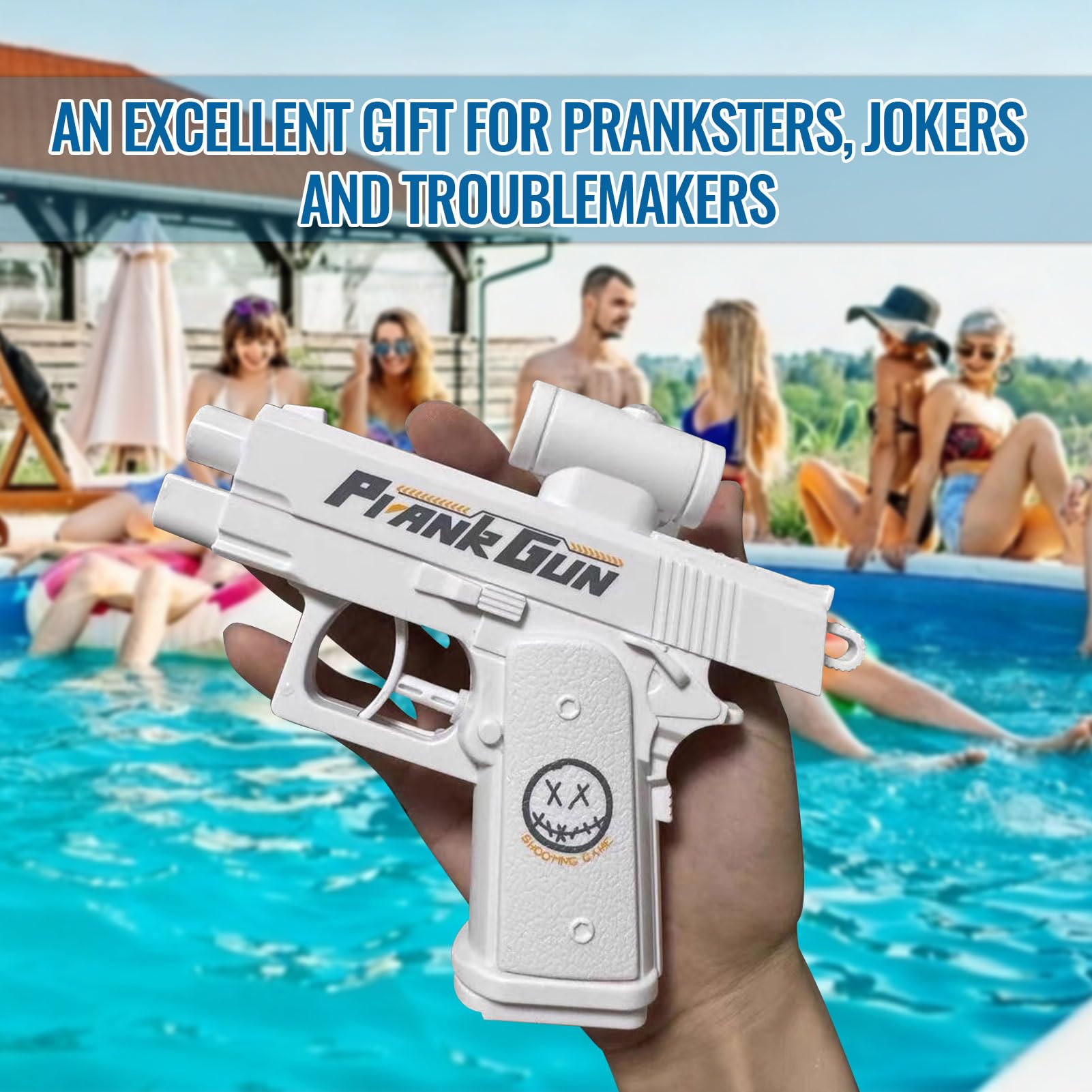 Prank Water Gun, Reverse Water Gun, Funny Two-Way Squirt Gun, Prank Trick Game Summer Toy Hilarious Gift for Parties Friend Summer Fun (White) — view 6