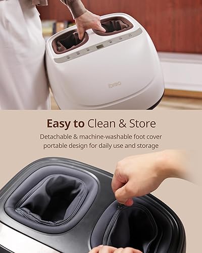 Miniatura 5 de Masajeador eléctrico de pies con calor, amasado profundo, compresión de aire, masaje shiatsu por vibración, presión ajustable y temporizador para