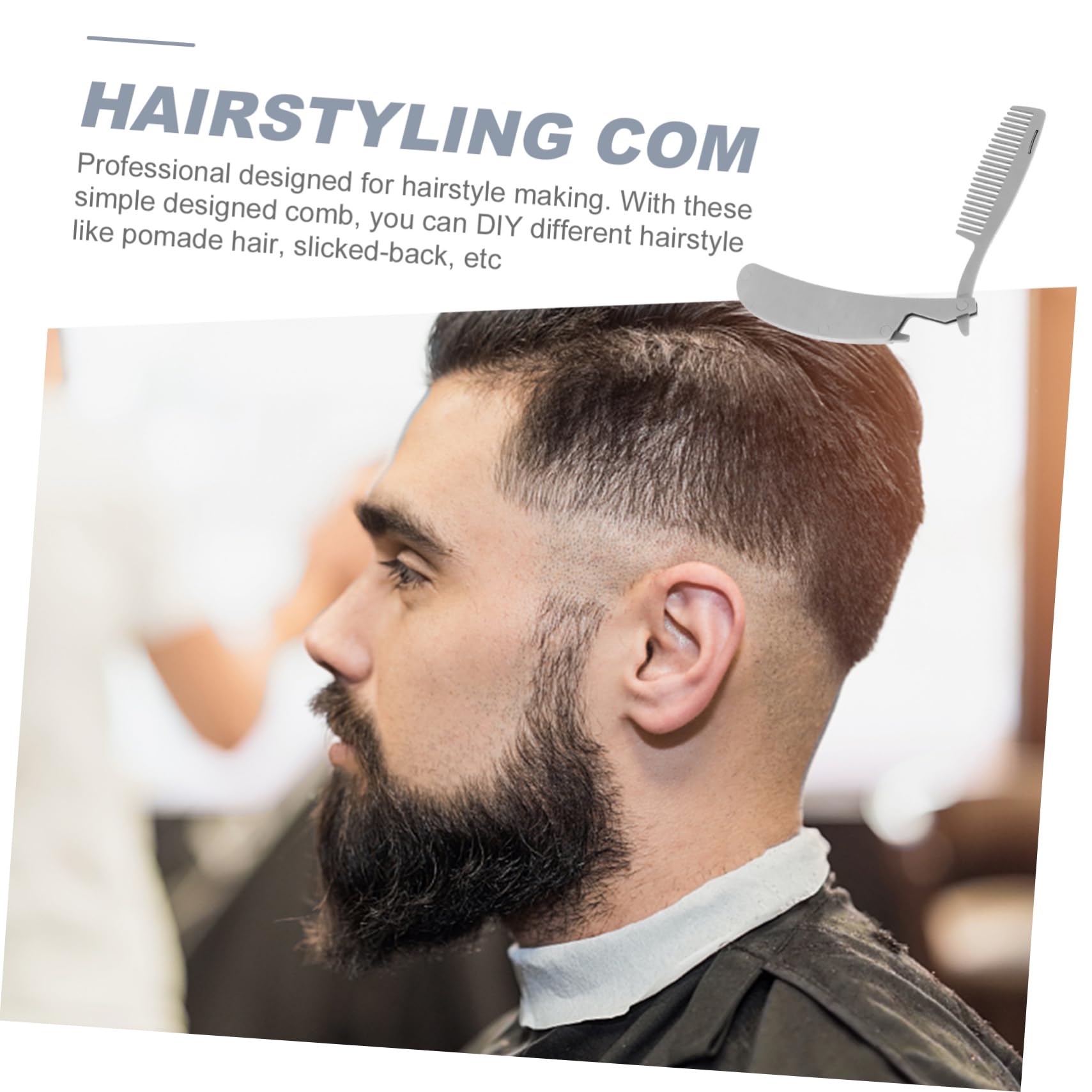 WOONEKY 4 Pezzi Pettine Per Con Spazzola A Denti Pettine Modellante Per Barba Portatile Facile Da Usare Per Uomini