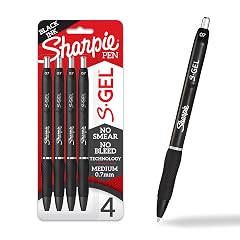 Sharpie S-Gel Pens Medium Point 0 7mm Black Ink 4 Count - Ideal for Writing Journaling Drawing Coloring