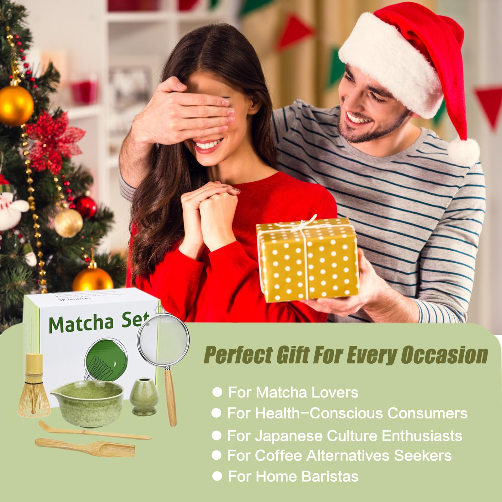Matcha Kit, 6 Pezzi Matcha Set con Ciotola per Matcha, Frusta Matcha in Bambù, Cucchiaino, Supporto per Frusta, Macha Tea Kit per Perfetto per Preparare Tè Matcha