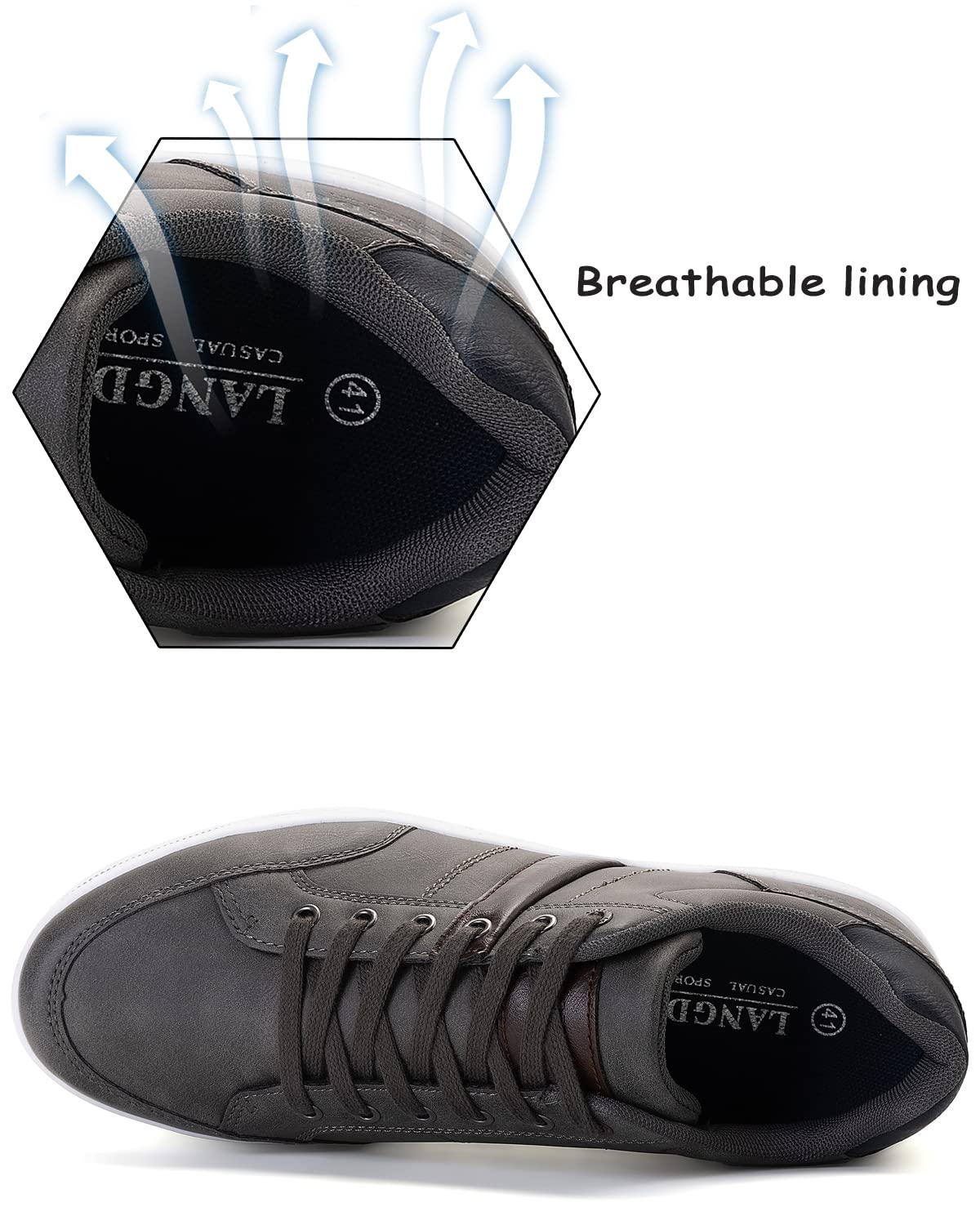 LANGDU Sneakers Uomo Scarpe da Ginnastica Casual Sportive Running Basse Scarpe all'Aperto 41-46