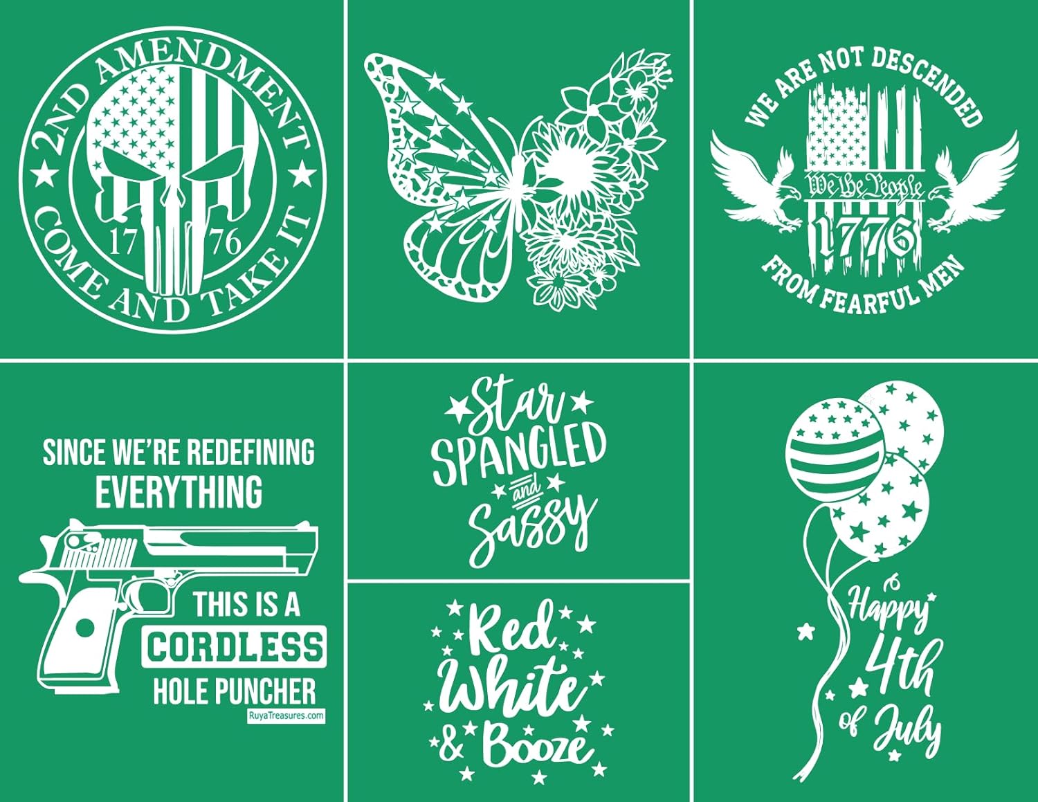 DGAGA 5PCS 4th of July Silk Screen Stencils,Independence Day Silkscreen Printing Stencils for Crafts,Patriotic Adhesive Stencils Reusable for Printing on Wood/Fabric Chalk Paste Art