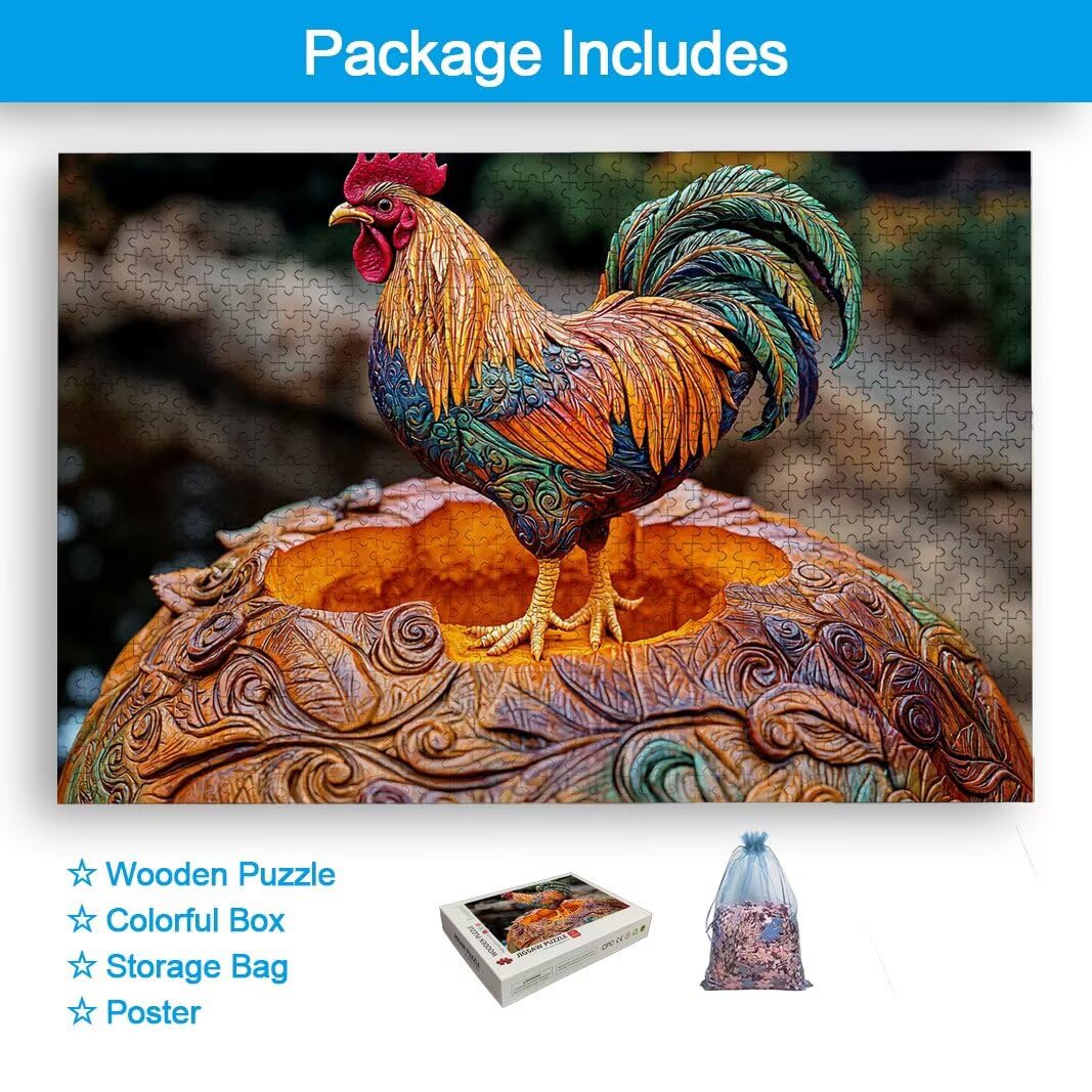 Puzzle 5000 Piezas, Puzzle Pollo de Madera para Adultos, Regalos -2498