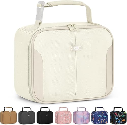 Miniatura 9 de Capolo Lonchera térmica para niños, bonita bolsa de almuerzo térmica para la escuela, bolsa de almuerzo reutilizable para niños y niñas, bolsa Negro