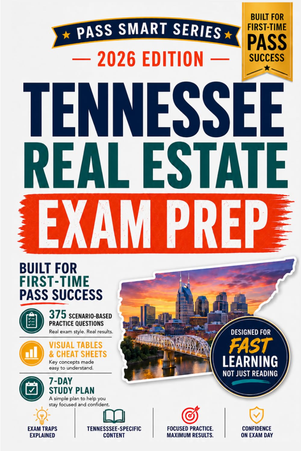 Tennessee Real Estate Exam Prep 2026-2027: 375 Practice Questions, PSI Exam Prep, TREC Rules, Affiliate Broker, Broker, RPDA, Agency, Exam Traps (Pass Smart Series)