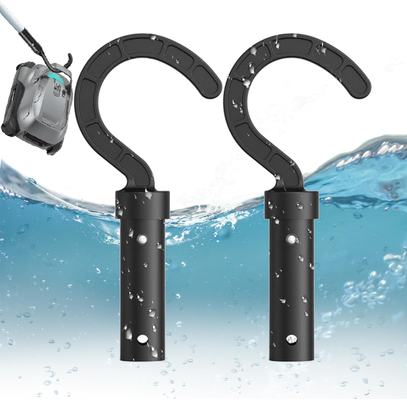 2 Piezas Ganchos para Robots De Piscina, Ganchos para Postes De Piscina, Ganchos para Accesorios para Robots Aspiradores De Piscina,Ganchos para Accesorios De Limpieza De Piscinas