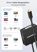 Vista 3 de Adaptador Mini DisplayPort a VGA HDMI DVI, Microsoft Surface Pro Video Display 4K Mini DP Converter, Thunderbolt 2 a DVI HDMI VGA Adaptador