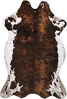 Vista 10 de Sgizoku Alfombra con estampado de vaca, 3.6 x 2.5 pies, alfombra de piel de vaca sintética, bonita alfombra de área divertida, decoración