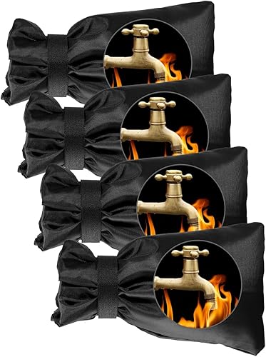 Wohohoho Fundas para Grifos Exteriores para Invierno, 4 Paquetes Pro 10" Alto x 7" Ancho Cubierta Negra para Grifo Exterior Protección contra Negro