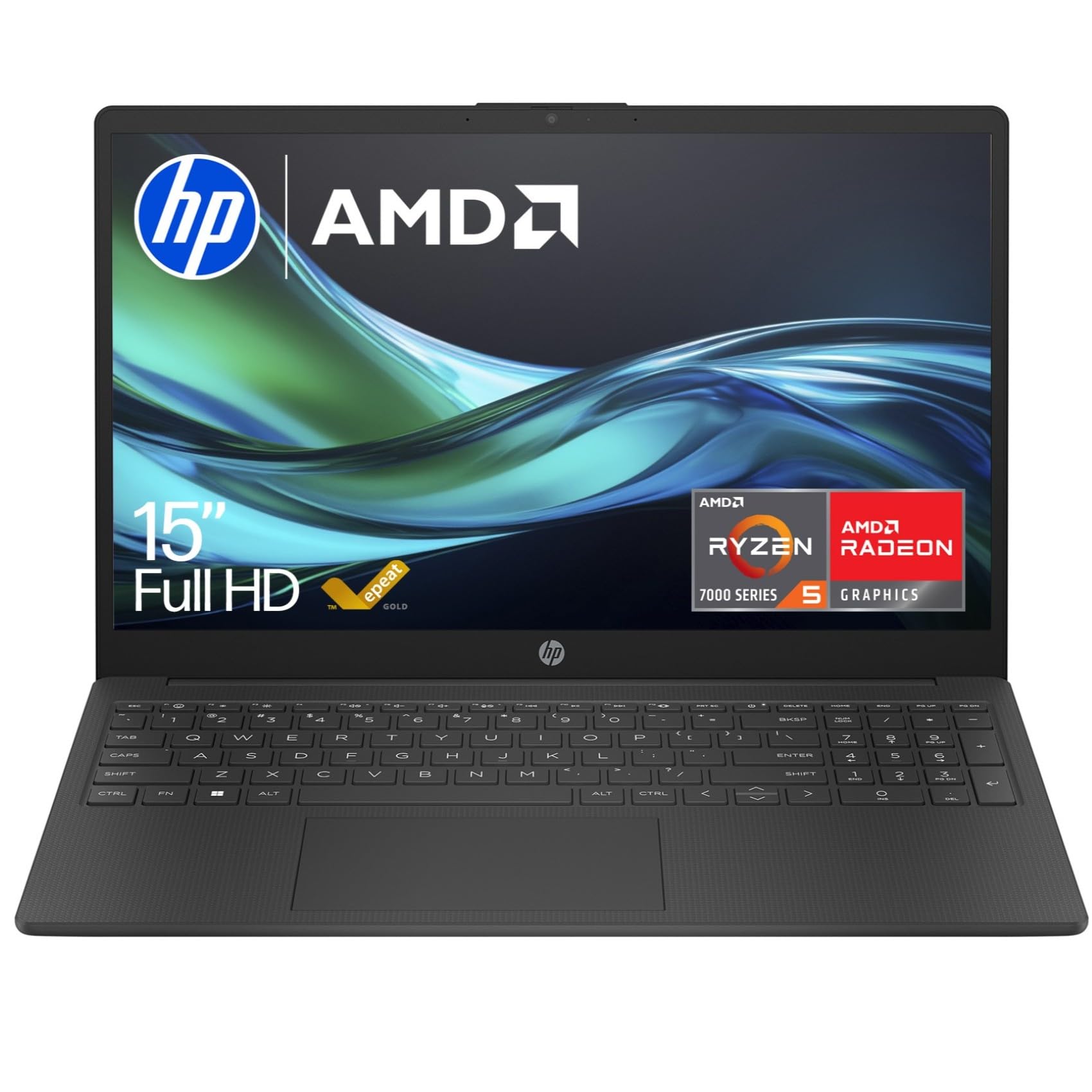 HP 15.6" Laptop | AMD Ryzen 3 7320U Processor | 8 GB RAM | 256 GB SSD | AMD Radeon Graphics | FHD Display | Up to 11hrs 15 mins battery | Windows 11 | Dual Speakers | Jet Black | 15-fc0045sa — view 24