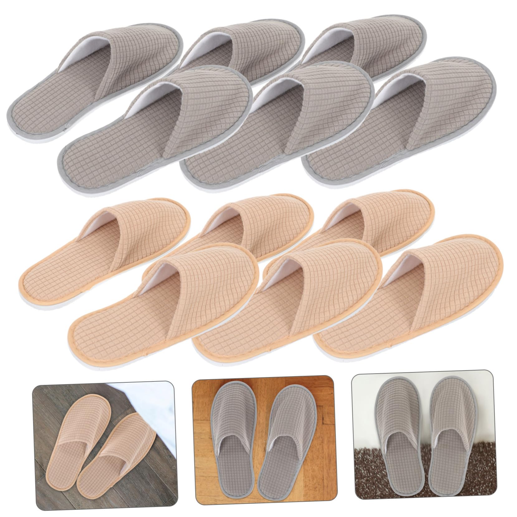 VICASKY Pantofole Spa in Pile Lavabili per Ospiti 6 Paia Comode e Multiuso per Saloni e Viaggi Perfette come Pantofole da Casa da Bagno