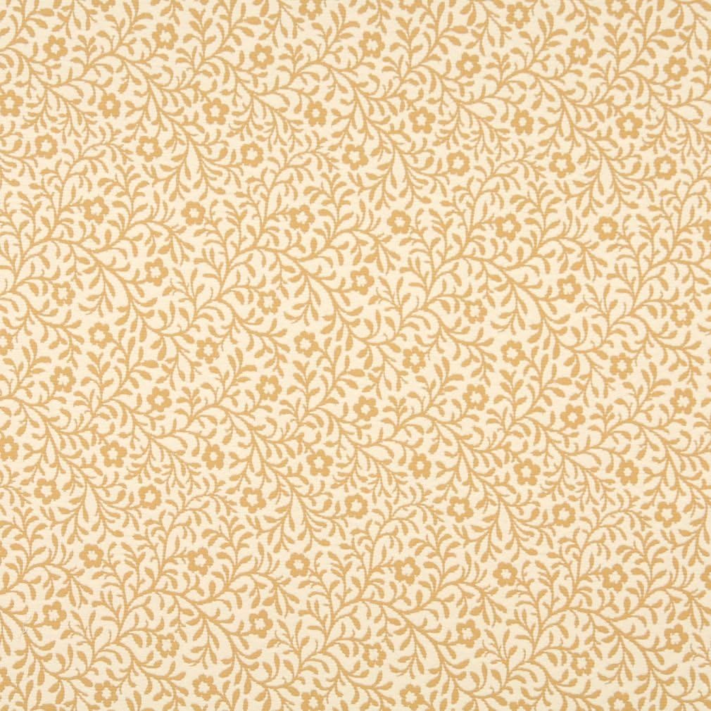 Gold and Beige Floral Matelasse Reversible Upholstery Fabric by The Yard- SKU: Bryant Saffron
