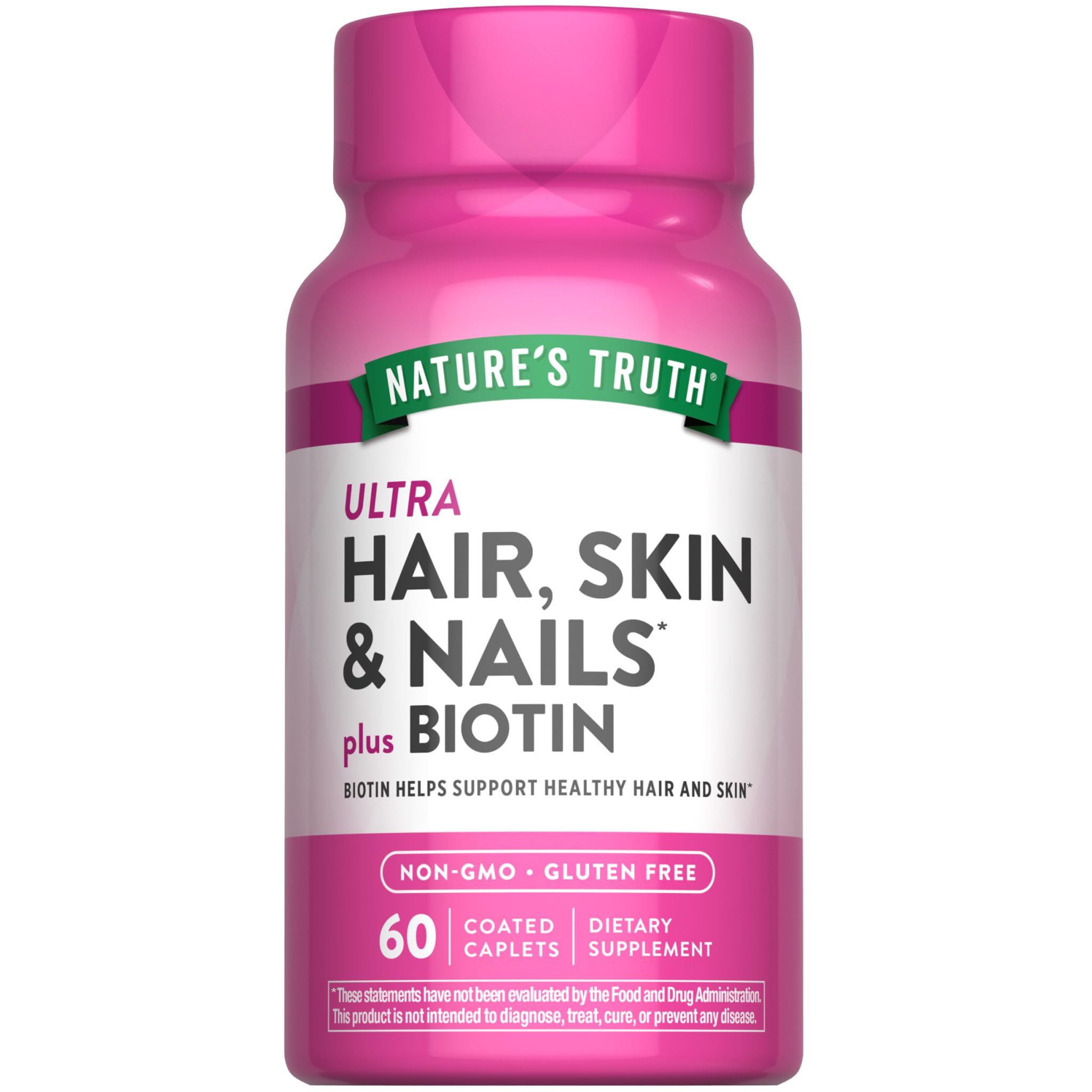 Nature's Truth Hair Skin and Nails | 60 Caplets | Plus 5,000 mcg Biotin