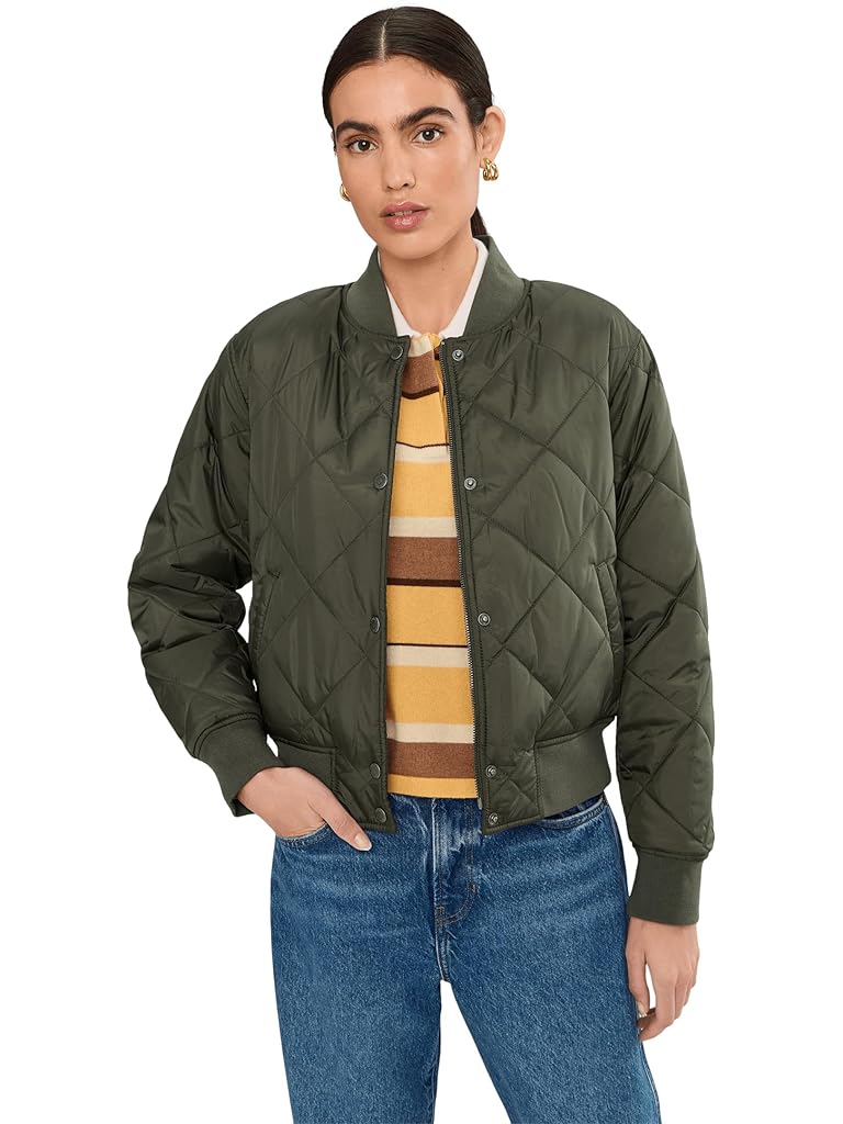 Green Levi's® Diamond Quilted Sherpa Lined Bomber