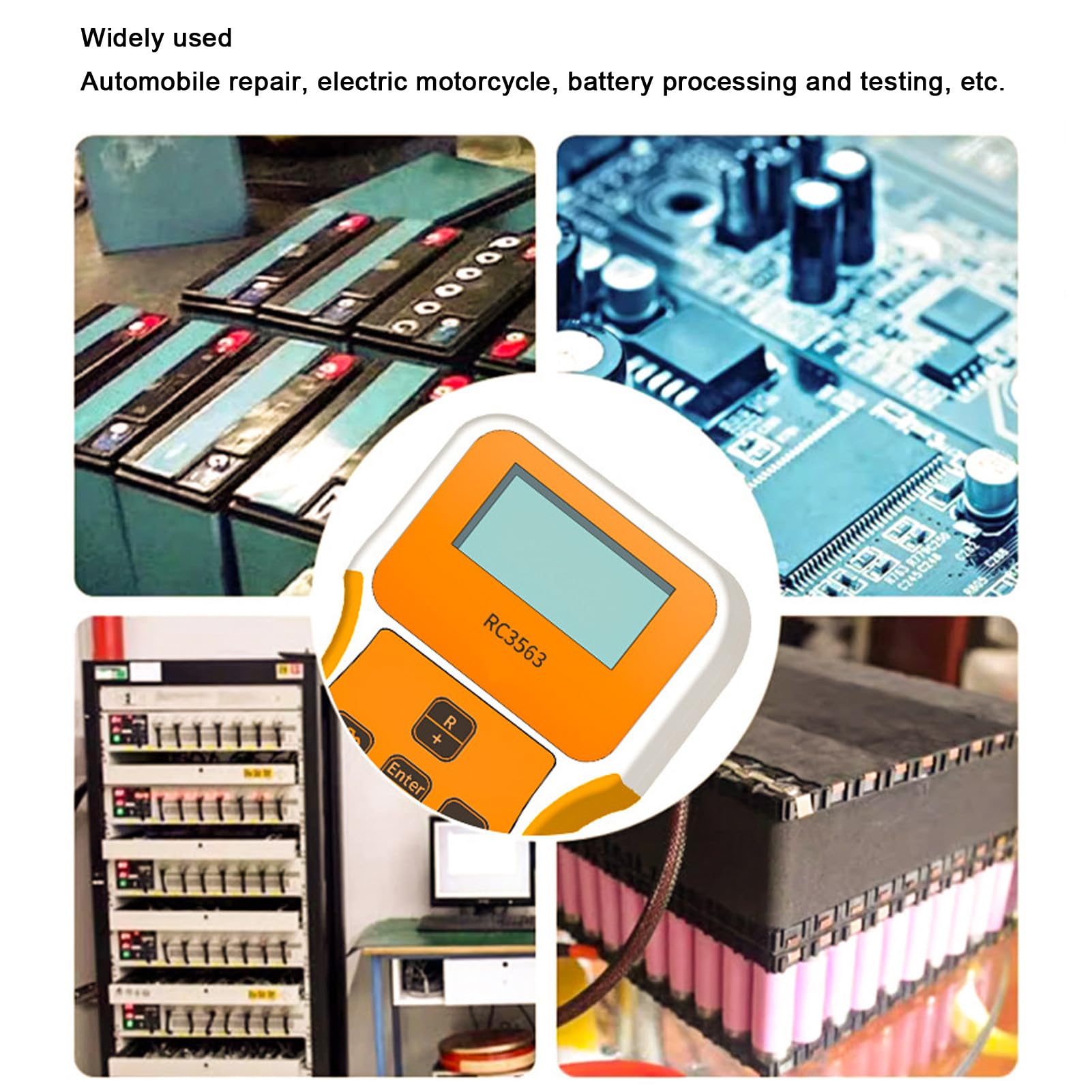 Bewinner Tester di Tensione e Resistenza Interna Batteria Portatile, 200Ω 100 V CC, Display Digitale Ad Alta Precisione, Misuratore di Impedenza CA Condensatore e Resistore, per Batterie LiFePO4 e