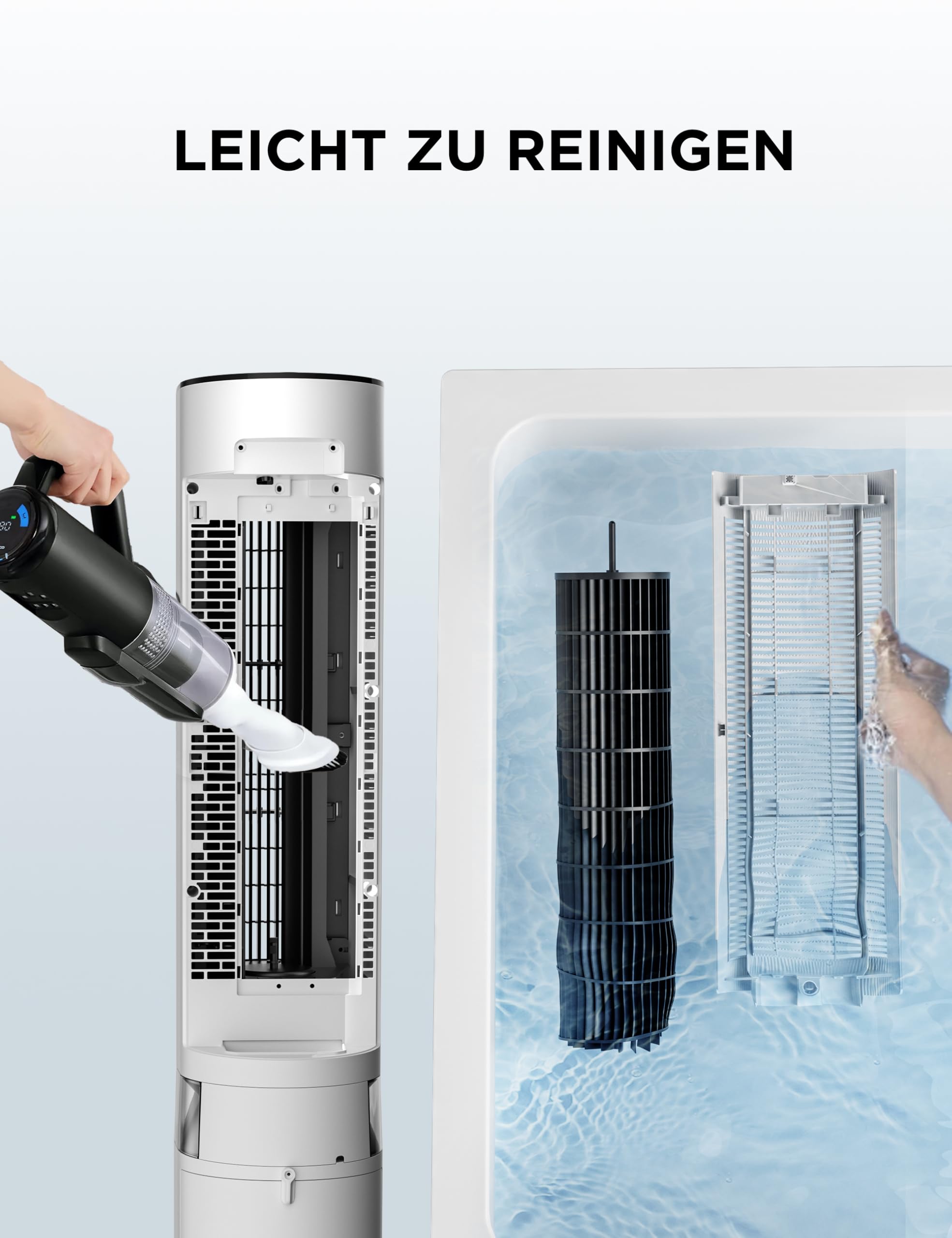 Midea MCF23XRB(WH) Luftkühler, Klimaanlage mobil, 2000m³/h Luftstrom, Sensicool Smart Temp, Ionis... Ansicht 7