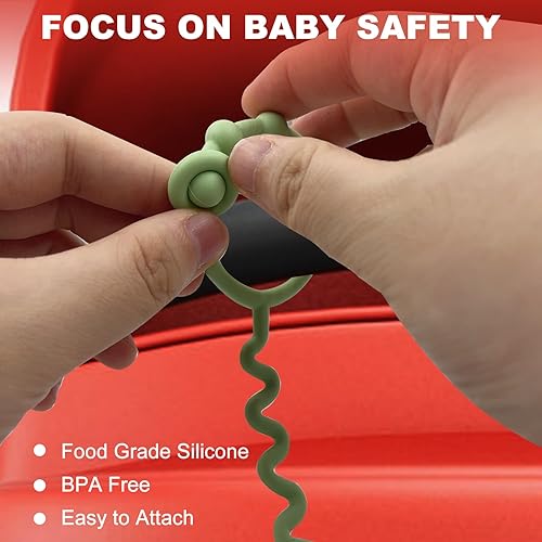 Miniatura 3 de Toy Straps, Silicone Toy Straps for Stroller, Toy Safety Straps for Toy, Sippy Cup Straps, Adjustable Toy Holder for Stroller, High Chair - BPA Free